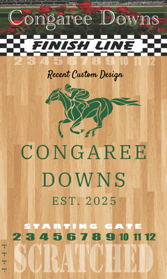 XL 18x30 Brown Striped Track Horse Race Party Game - New Heavy Duty Metal Horse Numbered 2-12
