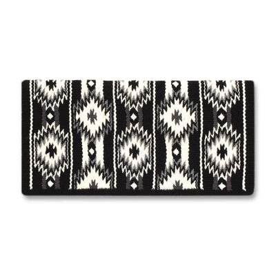 1463-11 Two X Two 38x34 New Zealand Wool Saddle Blanket BLACK WHITE GREY