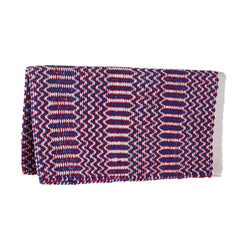 1340-76 Double Weave 32x64 Acrylic Blend Saddle Blanket Red White And Blue