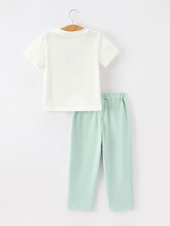 Western Horse Embroidery Boys Set T Shirt Pants Outfit