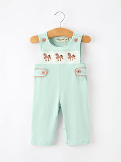 Western Horse Embroidery Boys Jonjon Sleeveless Romper