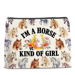 UPNEGE Horse Gifts for Horse Lovers Makeup Bag Horse Loving Girl Gifts Cowgirls Gifts Horse Girl Cosmetic Bag Zipper Makeup Pouch