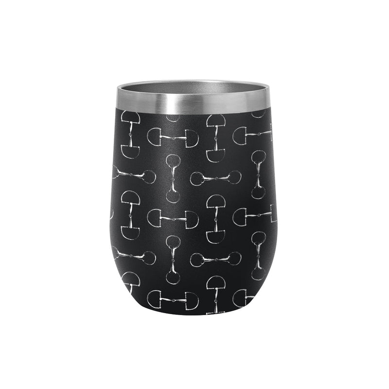 AWST Int'l 12 oz Stainless Steel Wine Tumbler-Lila Vintage Snaffle Bit