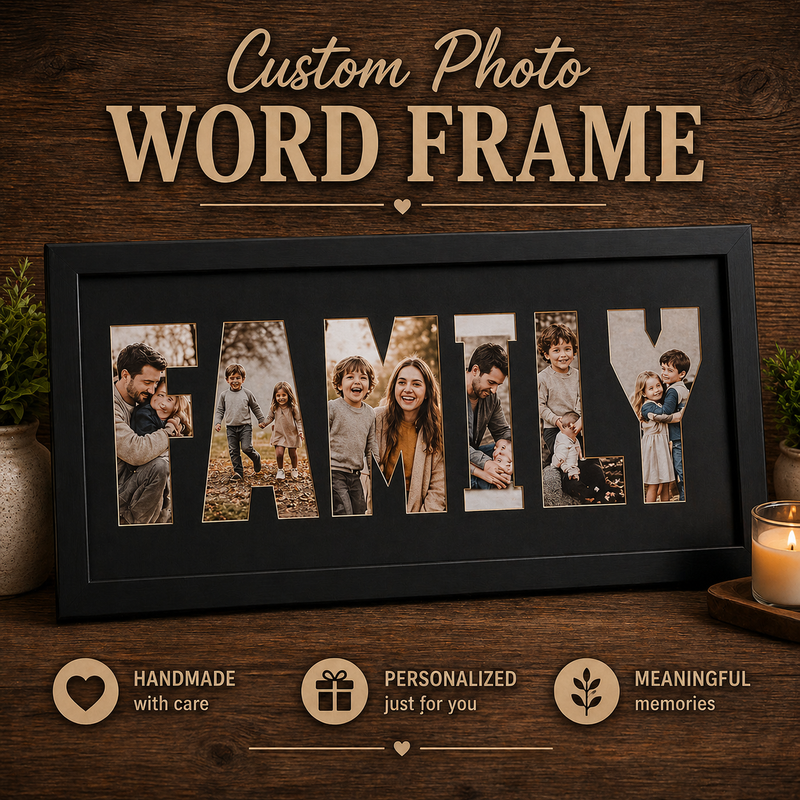 Photo Letter Matboard Cutout Personalized Gift Framed Display Custom Name Art Graduation Senior Gift Sports Memorabilia Word Family Wedding
