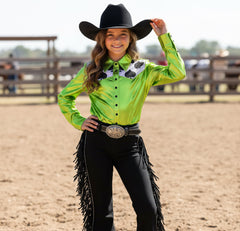Smokin' Spades Western Pearl Snap Girls Rodeo Shirt