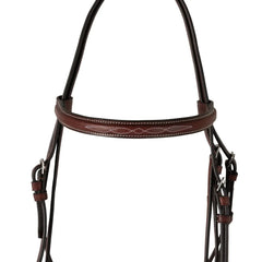 Huntley Equestrian Fancy Stitched Schooling Hunter Bridle with Reins