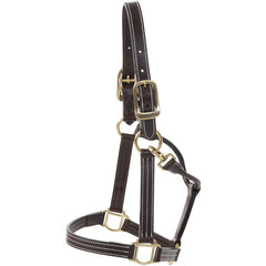 Huntley Equestrian Premium Leather Triple Stitched Halter with Snap
