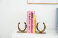 Huntley Horse shoe Bookends, Pair, Brass Antique Finish