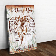 I Choose You Couple Horse Sign