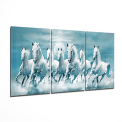 Running Horses Mega Glass Wall Art