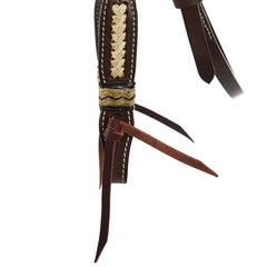 WD-SBH10 Braided Rawhide Chocolate Browband Headstall