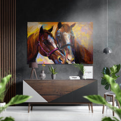 Horses Brushed Aluminium Dibond Wall Art