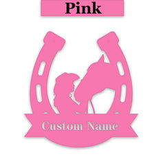 Her Lucky Horseshoe Personalized Metal Sign