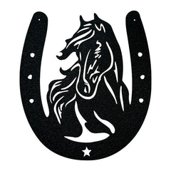 Horse Head Horseshoe Sign - Custom Metal Wall Art | Rustic Western Decor
