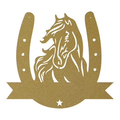 Horse Head & Horseshoe Monogram - Metal Sign