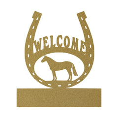 Horseshoe Welcome Sign | Custom Metal Sign With Family Name - Durable Farm Style Decor