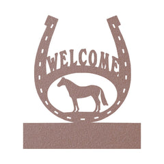 Horseshoe Welcome Sign | Custom Metal Sign With Family Name - Durable Farm Style Decor