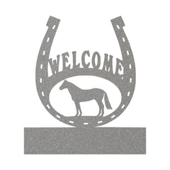 Horseshoe Welcome Sign | Custom Metal Sign With Family Name - Durable Farm Style Decor