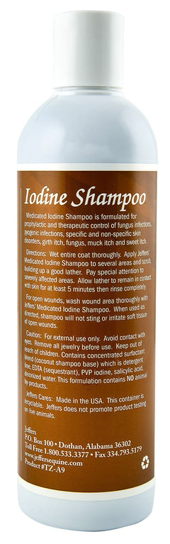 Jeffers Equine Medicated Iodine Antibacterial and Antifungal Horse Shampoo