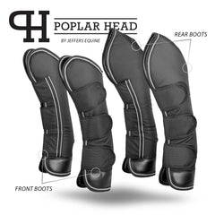 Jeffers Poplar Head Horse Shipping Boots, 4-Pack with Carry Bag