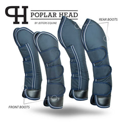 Jeffers Poplar Head Horse Shipping Boots, 4-Pack with Carry Bag