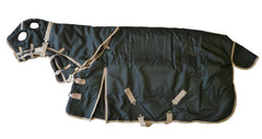 AJ Tack 1200D Waterproof Turnout Horse Blanket with Hood - Black