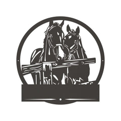 Two Horses Fence Monogram