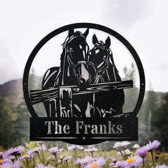 Two Horses Fence Monogram