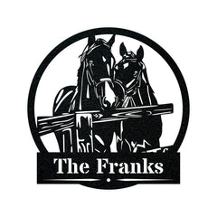 Two Horses Fence Monogram