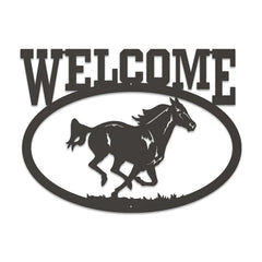 Welcome Running Horse Sign